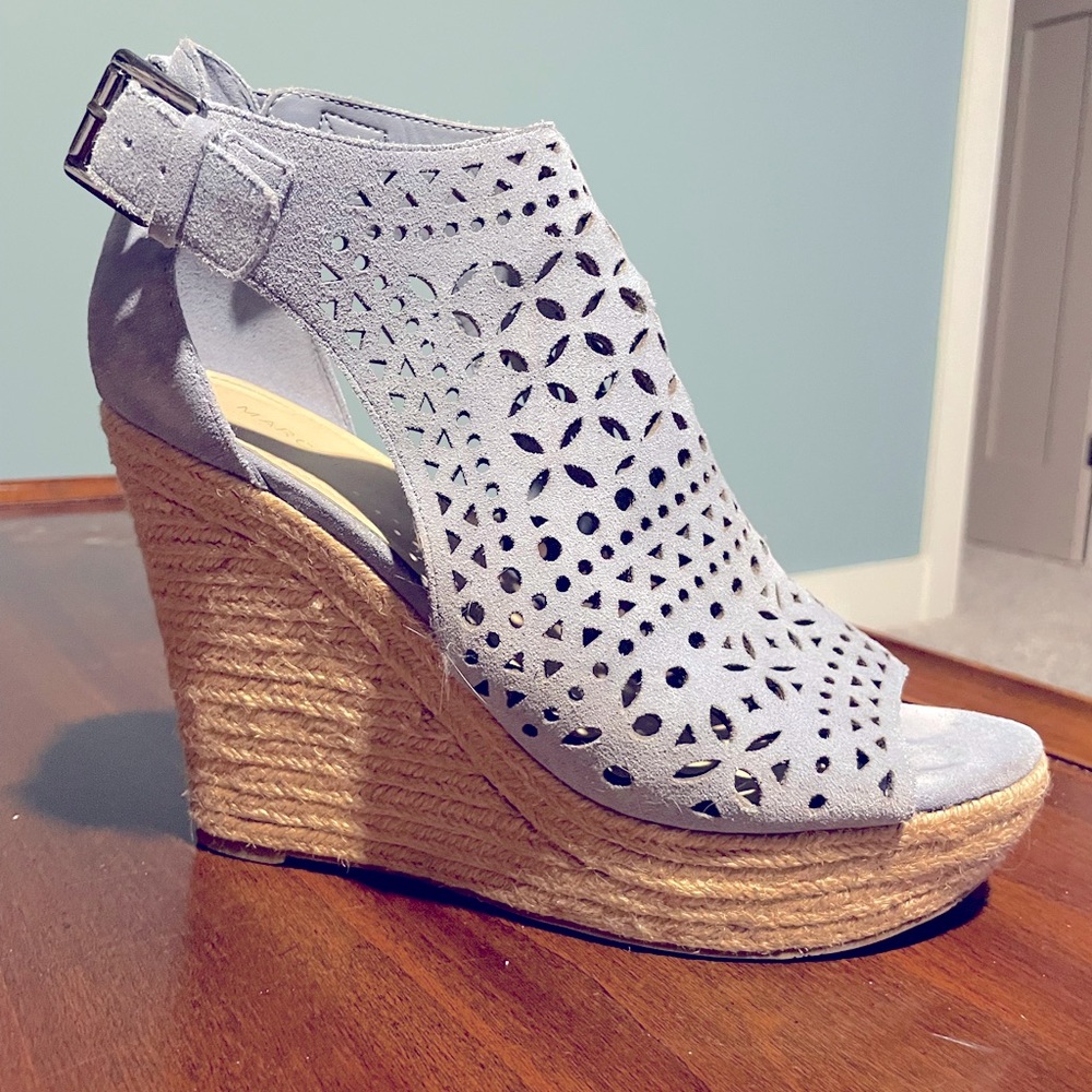 Light blue suede Helda wedge by Marc Fisher size 9.5